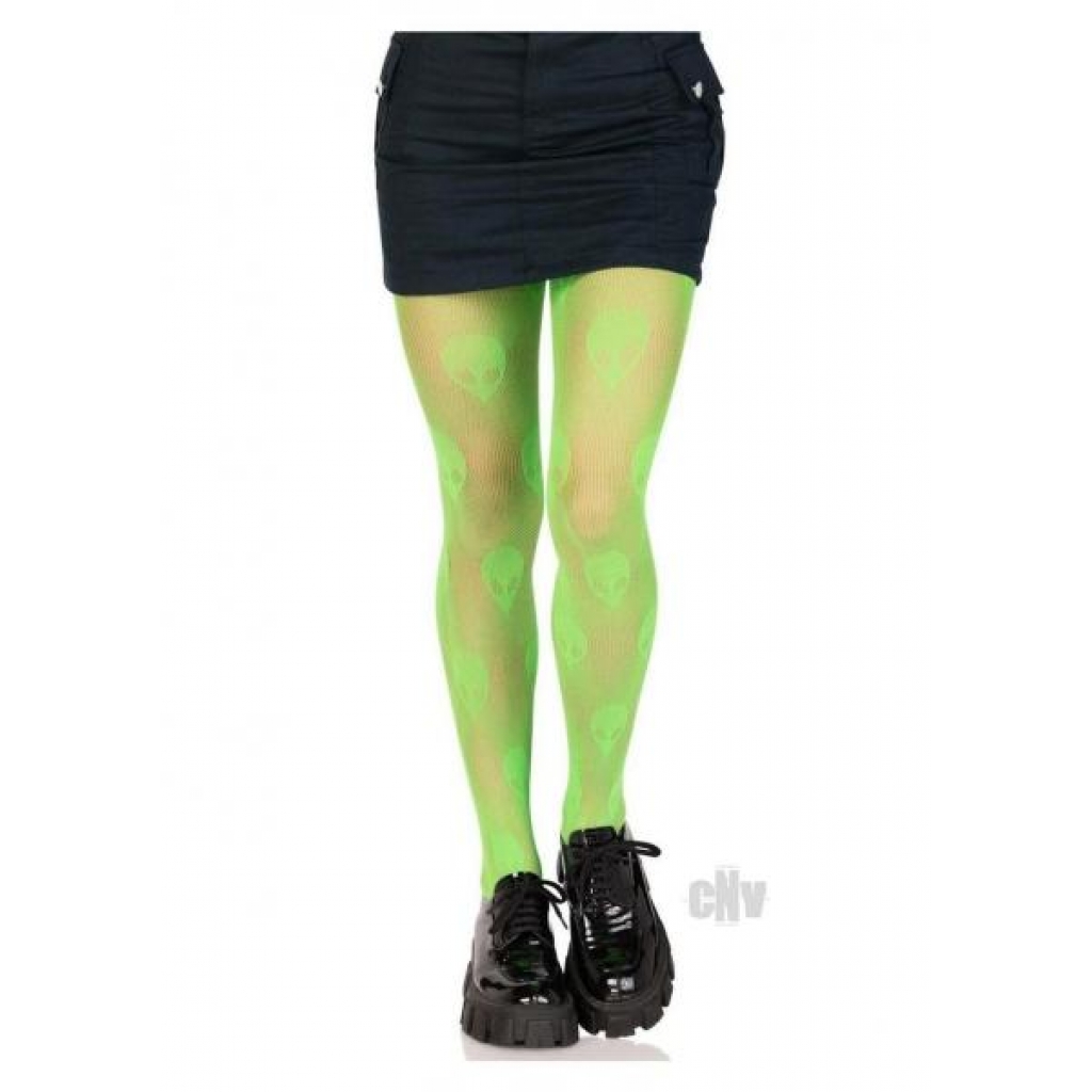 Alien Net Tights Os Green - Bodystockings, Pantyhose & Garters