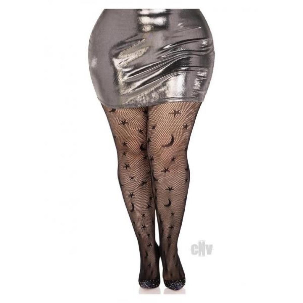 Celestial Net Tights 1x-2x Blk - Bodystockings, Pantyhose & Garters