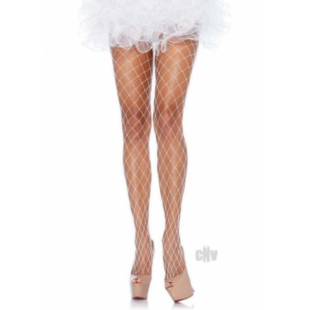 Fence Net Pantyhose - White O/S