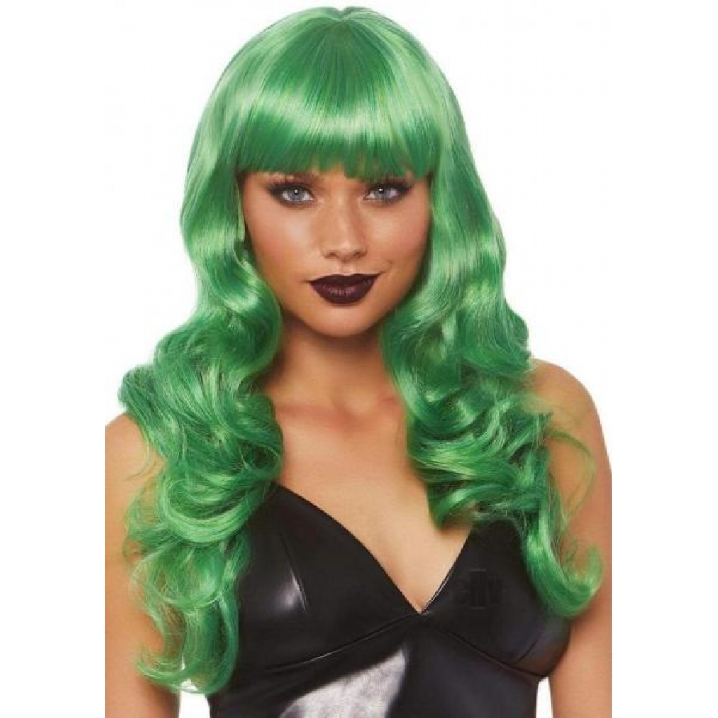 Misfit Long Wavy Bang Wig O/s Green - Wigs