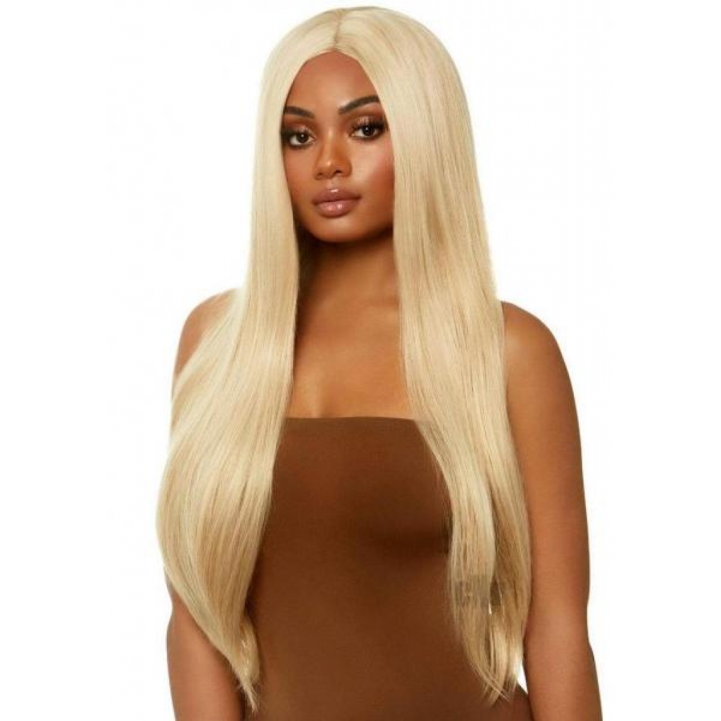 Long Straight Center Part Wig - Blond