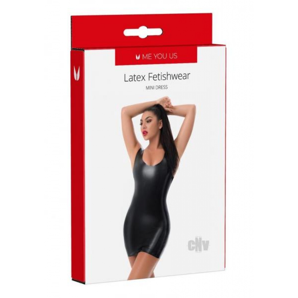 Myu Latex Mini Dress - Large Black