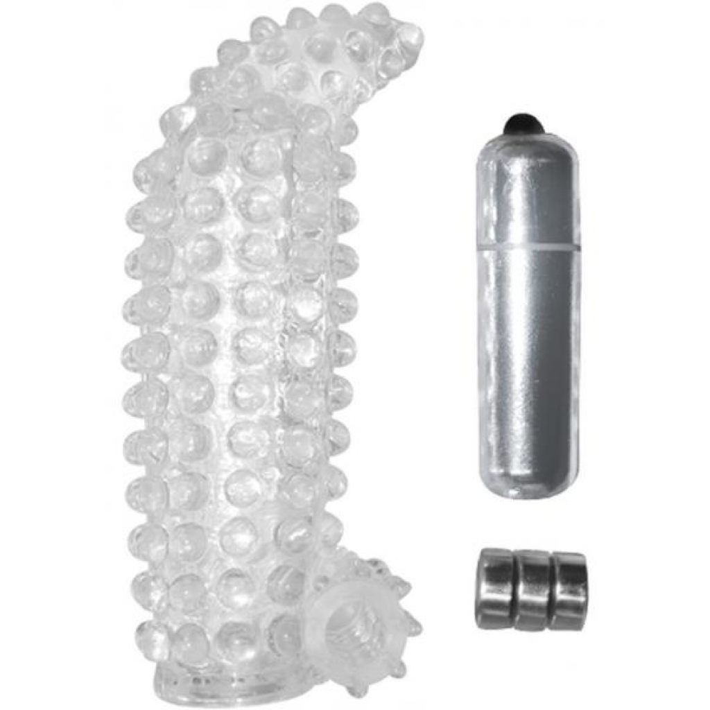 Studded Cock Teaser Penis Extension Sleeve Waterproof Clear - Penis Extensions