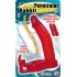 Double Penetrator Rabbit Cockring Vibrating Waterproof Red - Double Penetration Penis Rings