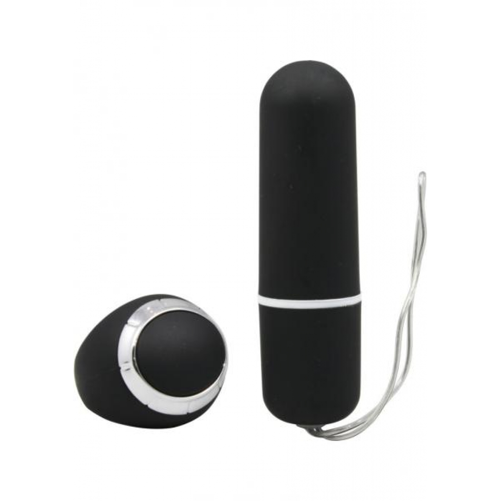 Power Ring Remote Mini Slim Bullet Vibrator Black - Bullet Vibrators