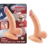 All American 4 inches Curved Dong with Balls Beige - Realistic Dildos & Dongs