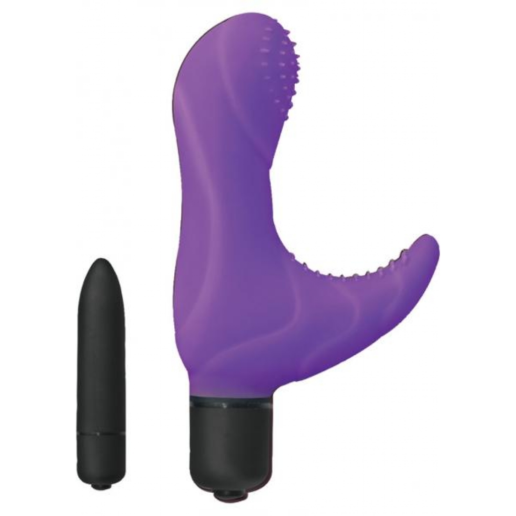 Elite Collection Silicone Climaxer Vibe Purple 3.5 Inch - Rabbit Vibrators