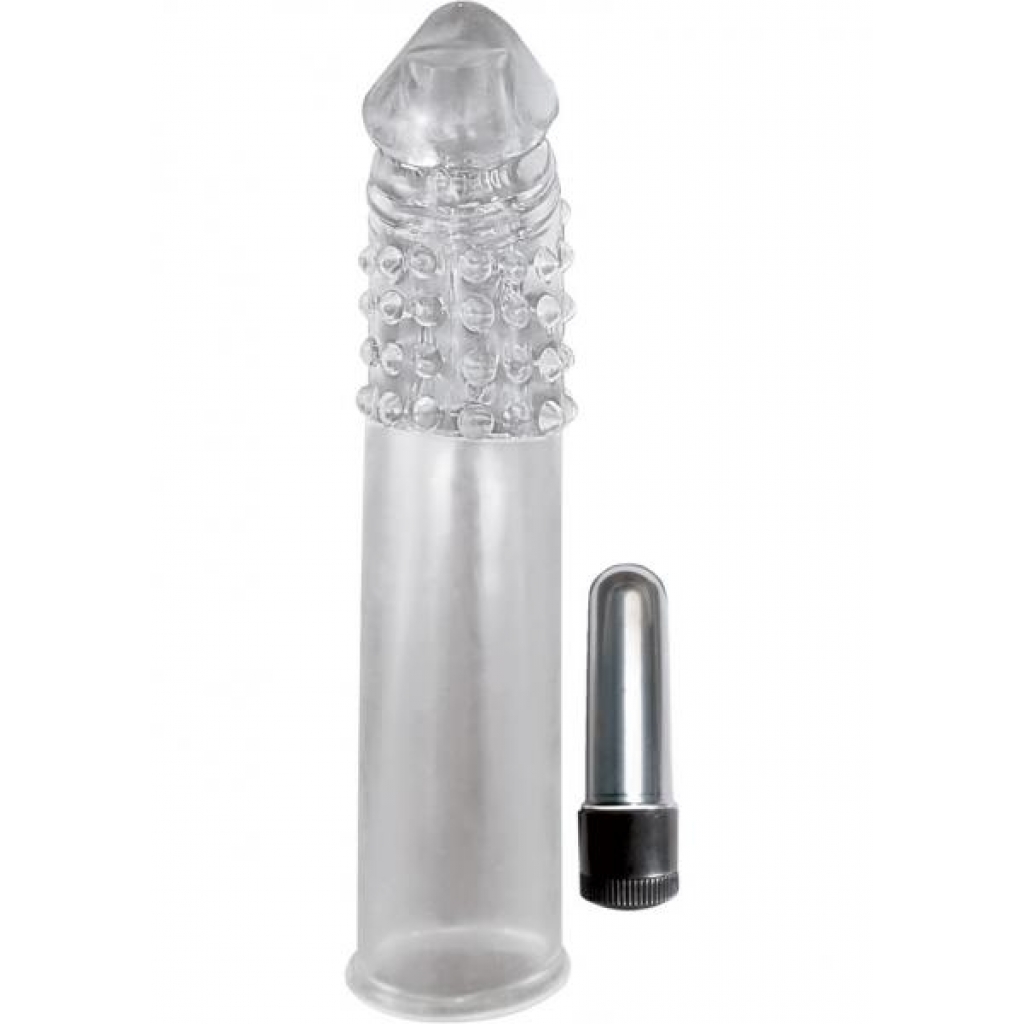 Vibrating Penis Extender Clear 7.5 Inch - Penis Extensions