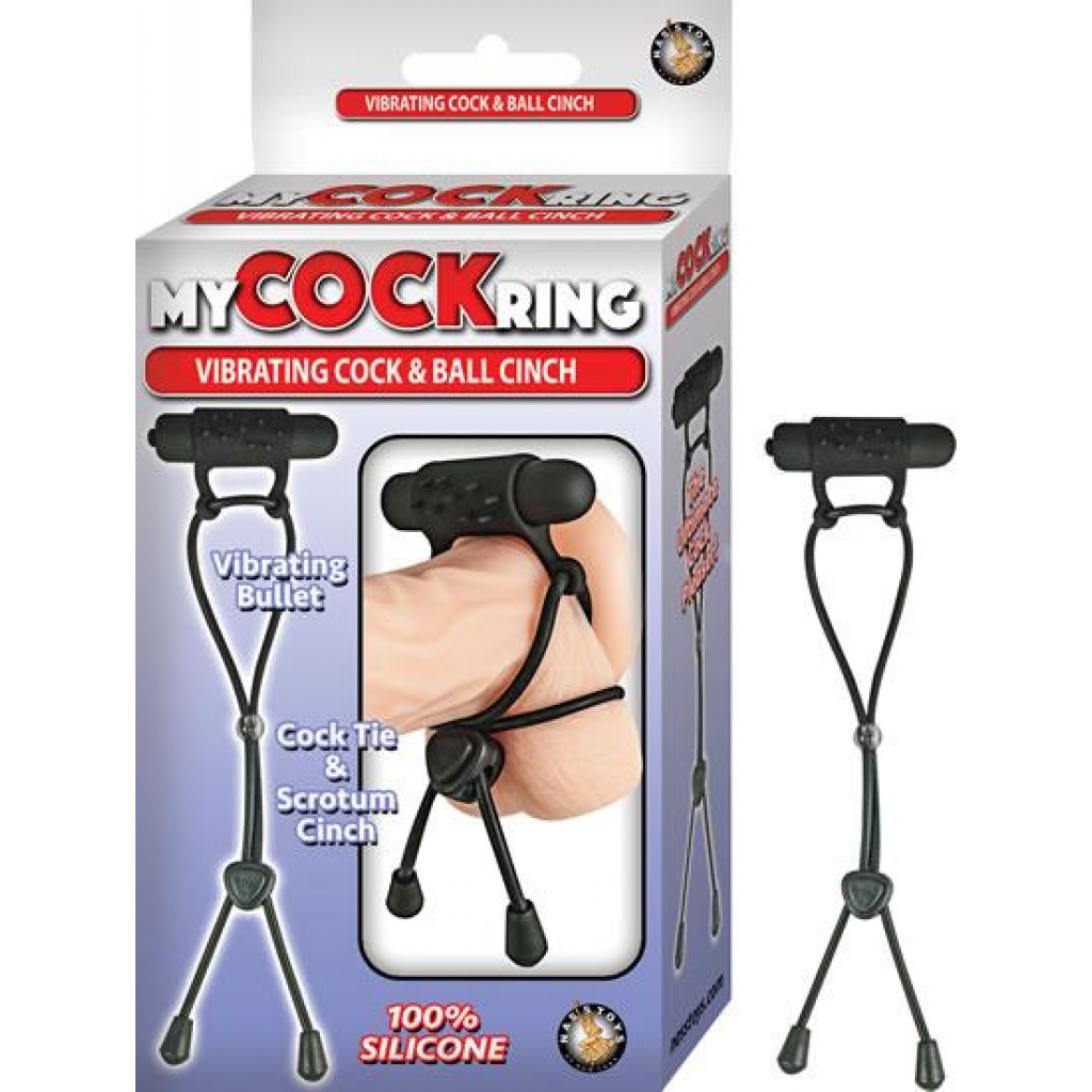 My Cock Ring Vibe Cock And Ball Cinch Black - Couples Vibrating Penis Rings