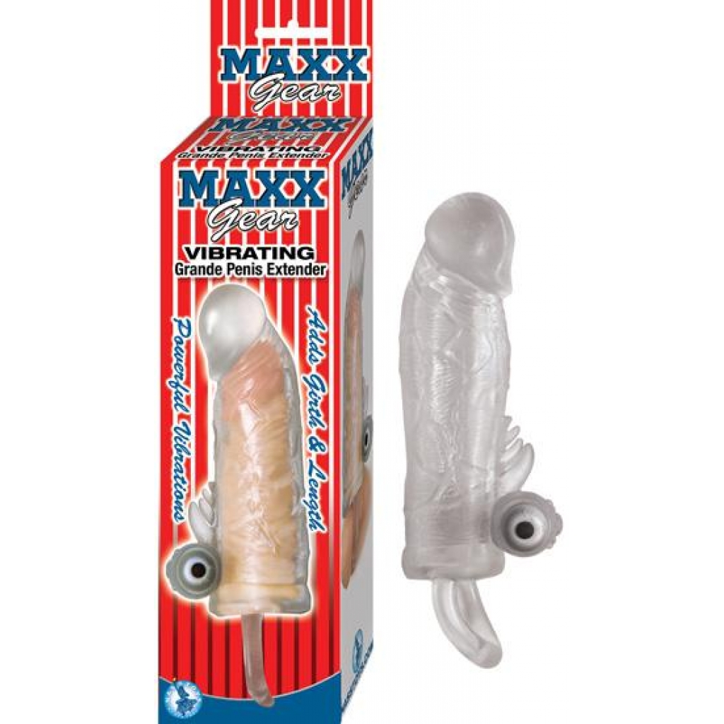 Maxx Gear Vibrating Grande Penis Extension Clear - Penis Extensions