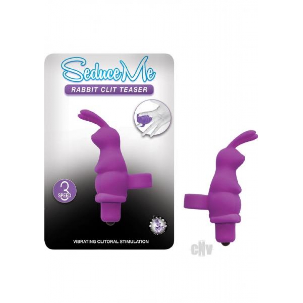 Seduce Me Rabbit Clitoral Teaser Purple Finger Vibrator - Clit Cuddlers