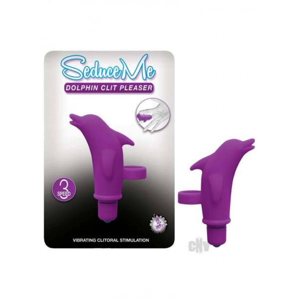 Seduce Me Dolphin Clitoral Pleaser Purple Finger Vibrator - Clit Cuddlers