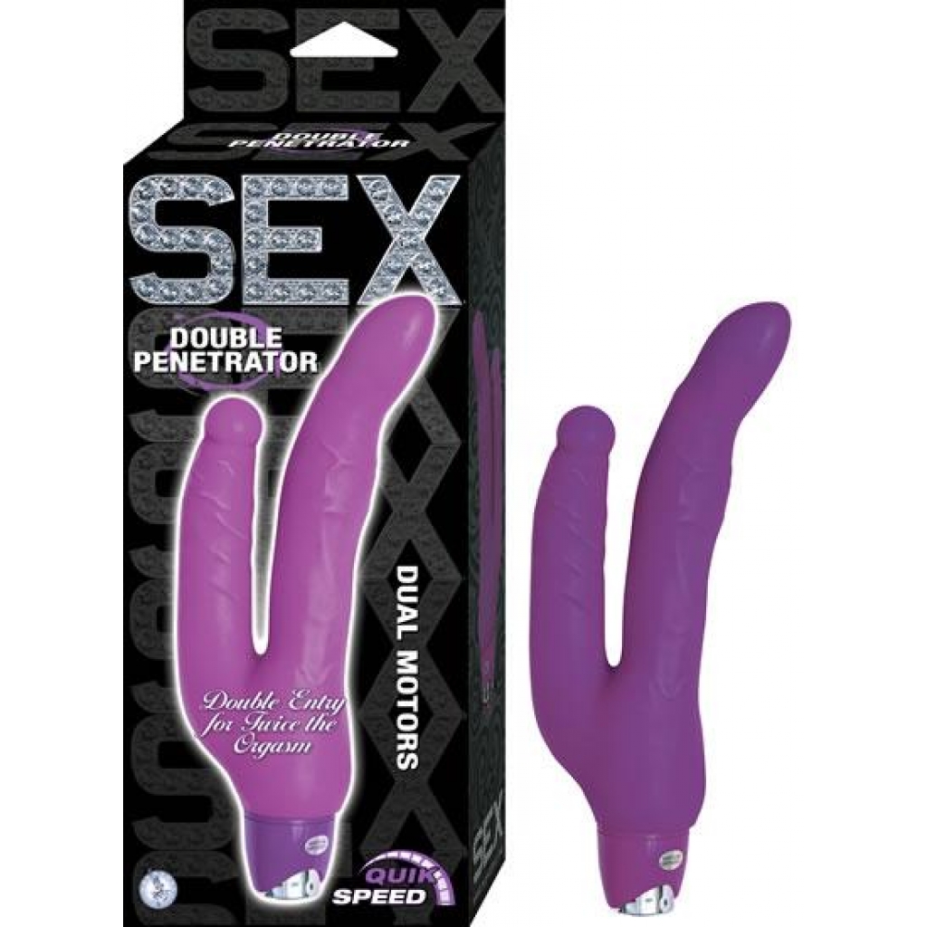 Sex Double Penetrator Purple Vibrator - Realistic