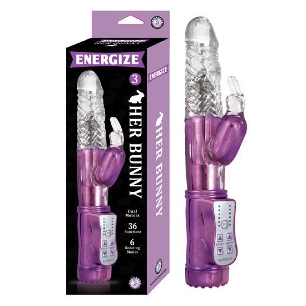 Energize Her Bunny 3 Purple Rabbit Vibrator - Rabbit Vibrators