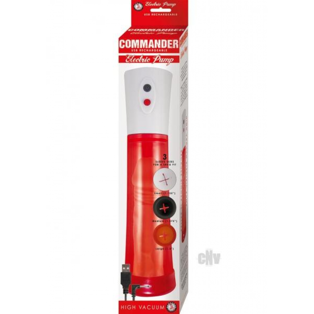 Commander Electric Pump Red - Penis Pumps