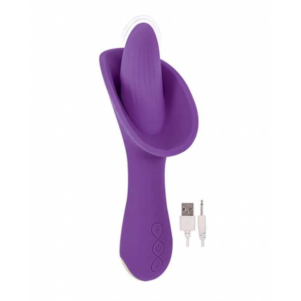 Devine Vibes Vibro Tongue Clit Hugger Purple - Tongues