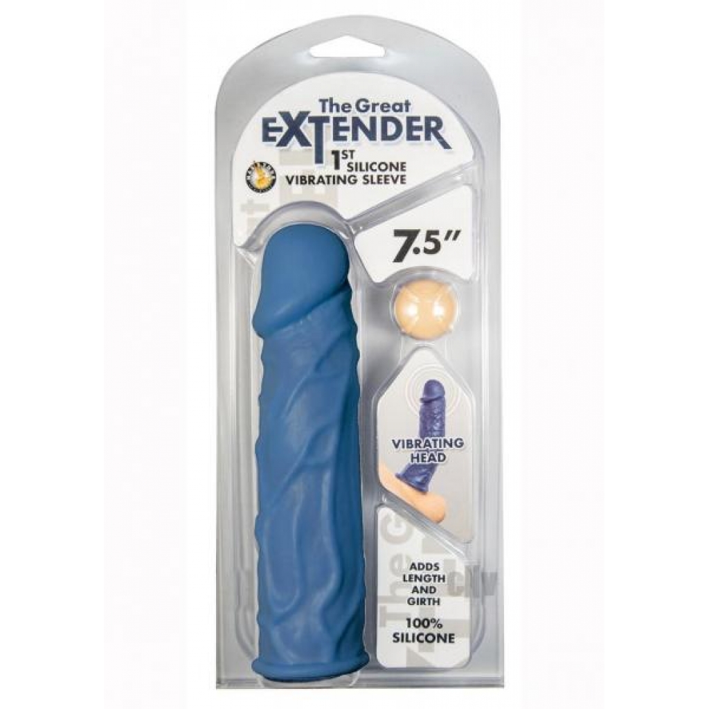 Great Extender Vibe Sleeve Blu 7.5 - Penis Sleeves & Enhancers