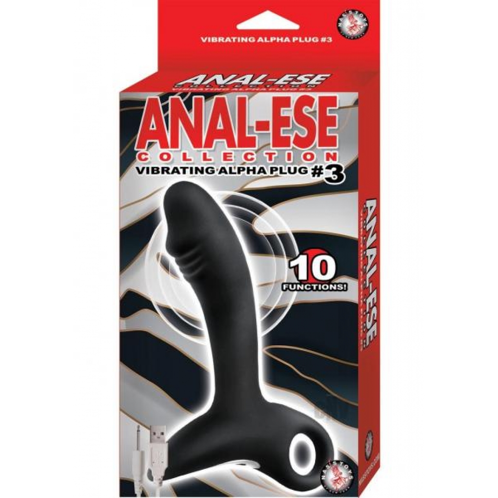 Anal-ese Coll Vibe Alpha Plug 3 Black - Anal Plugs