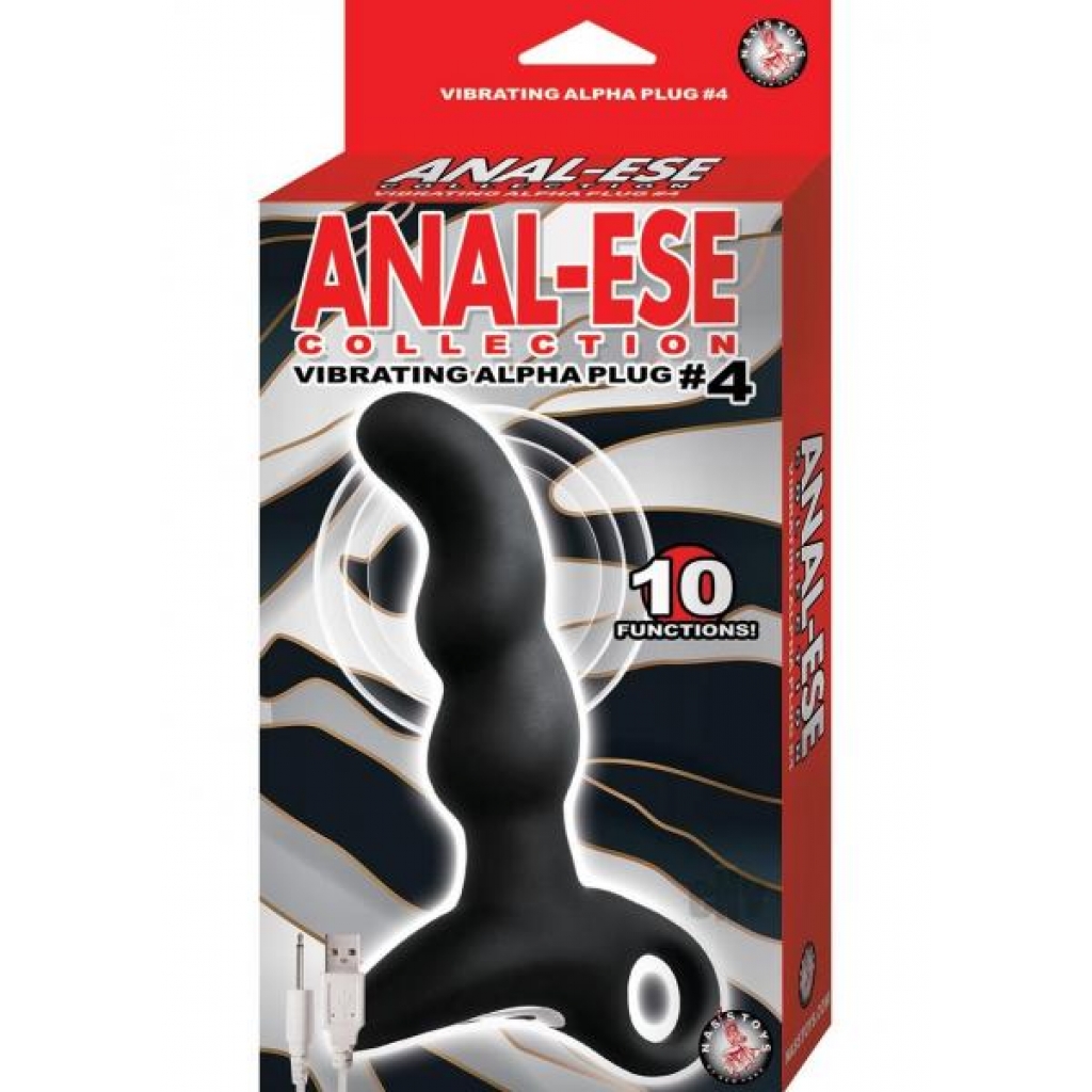 Anal-ese Coll Vibe Alpha Plug 4 Black - Anal Plugs