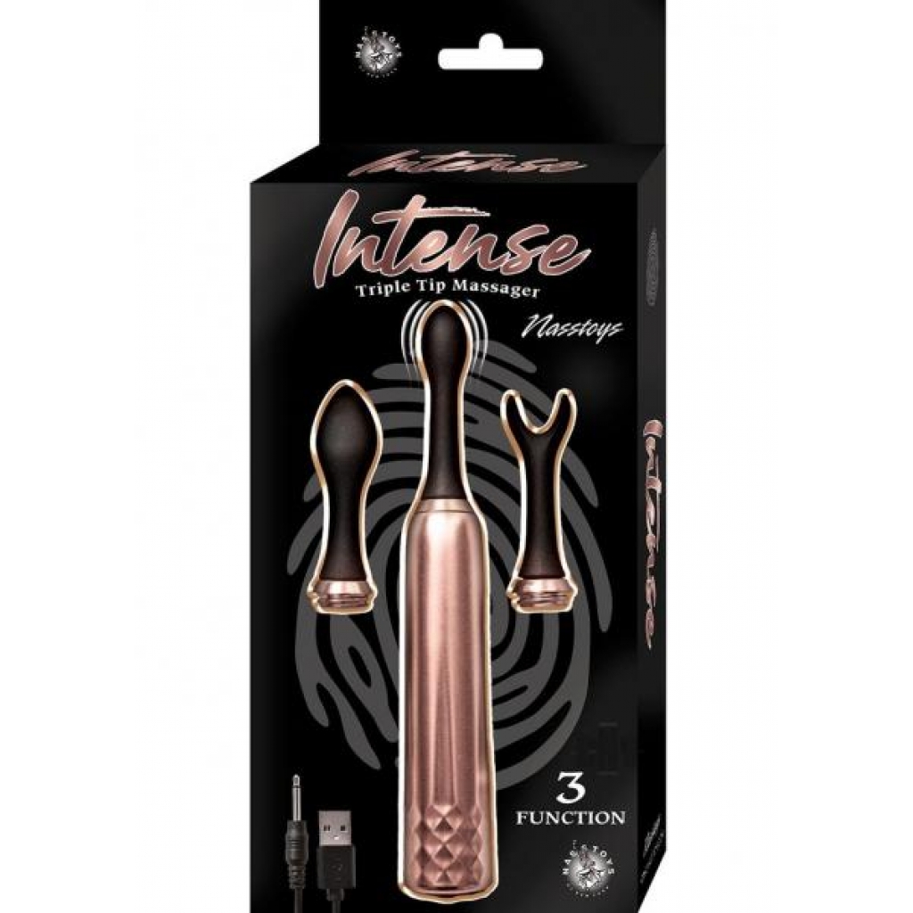 Intense Triple Tip Massager Rose Gold - Clit Cuddlers