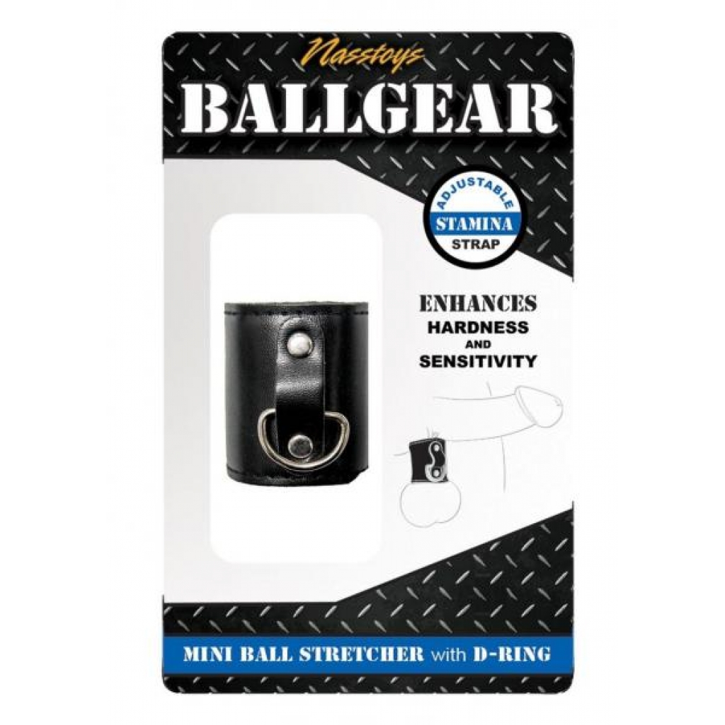 Ballgear Mini Ball Stretch D-ring Black - Mens Cock & Ball Gear