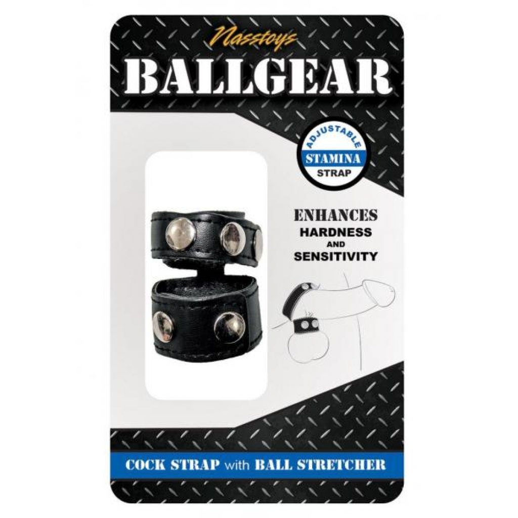 Ballgear Cock Strap W/ball Stretch Black - Mens Cock & Ball Gear