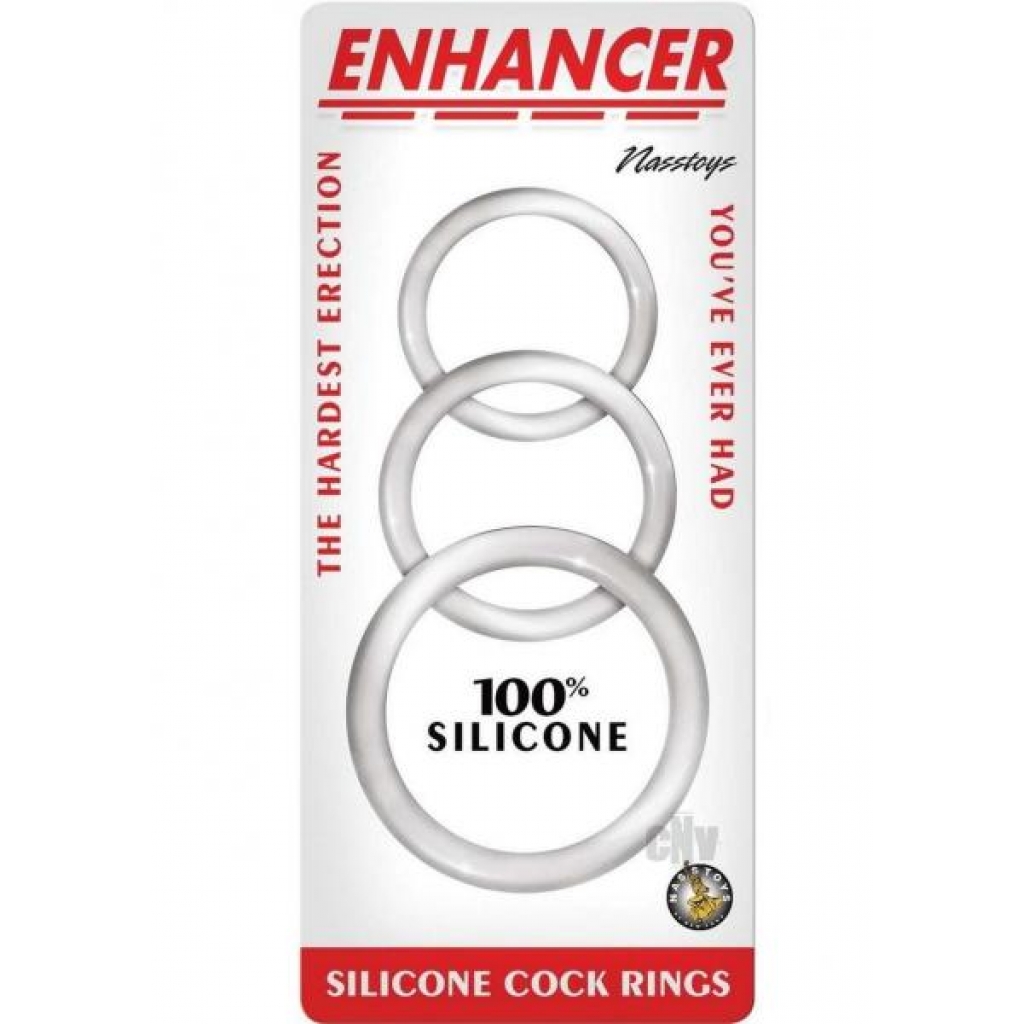 Enhancer Silicone Cockrings Clear - Cock Ring Trios