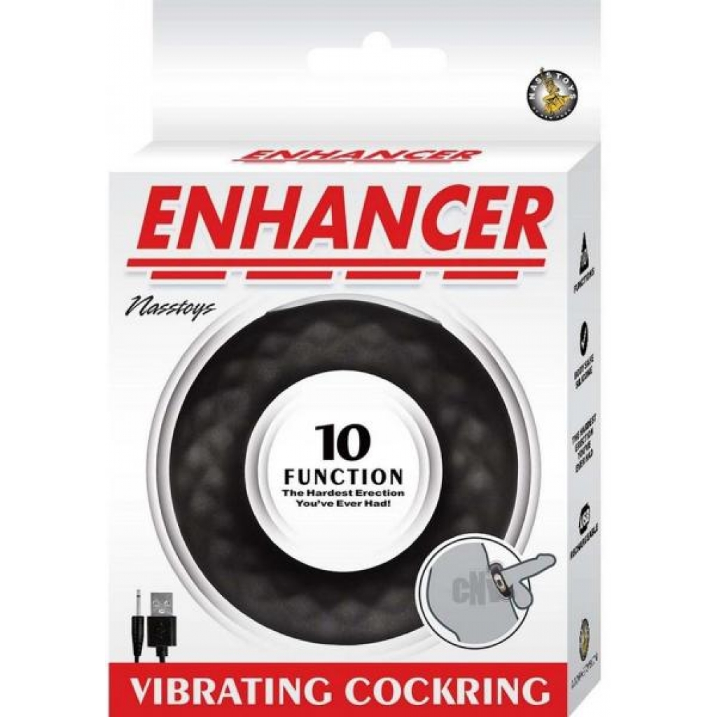 Enhancer Vibrating Cockring Black - Couples Penis Rings