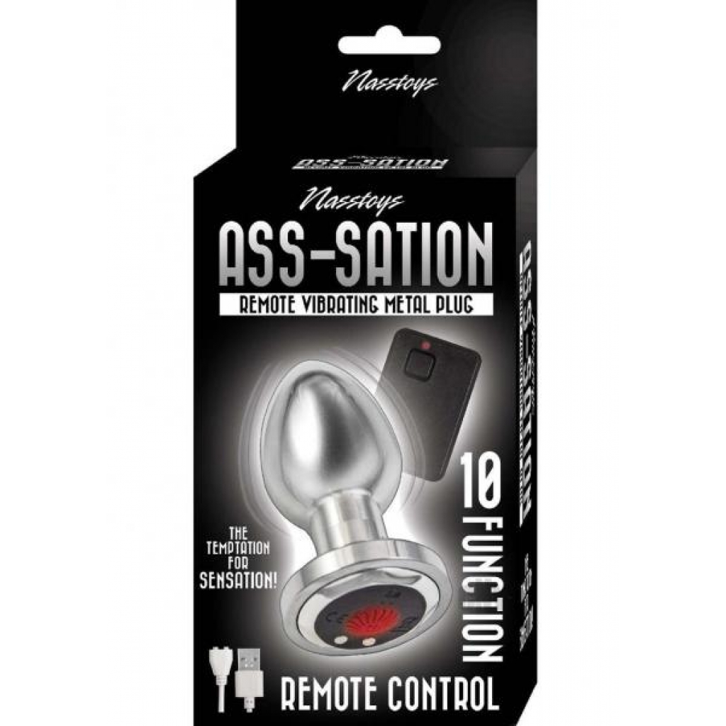 Ass-sation Remote Vibe Metal Plug Silver - Anal Plugs