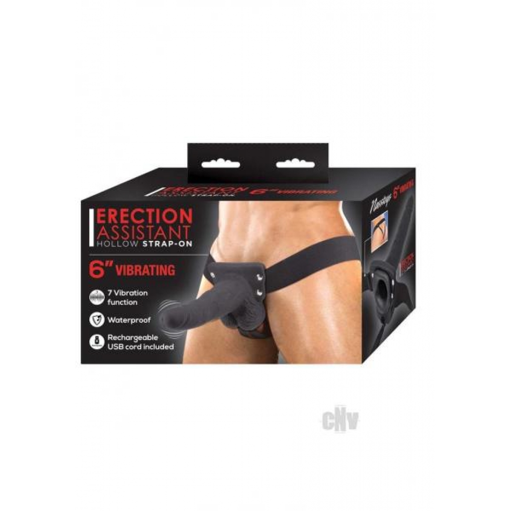 Erect Assist Hollow Vibe Strapon 6 Blk - Hollow Strap-ons