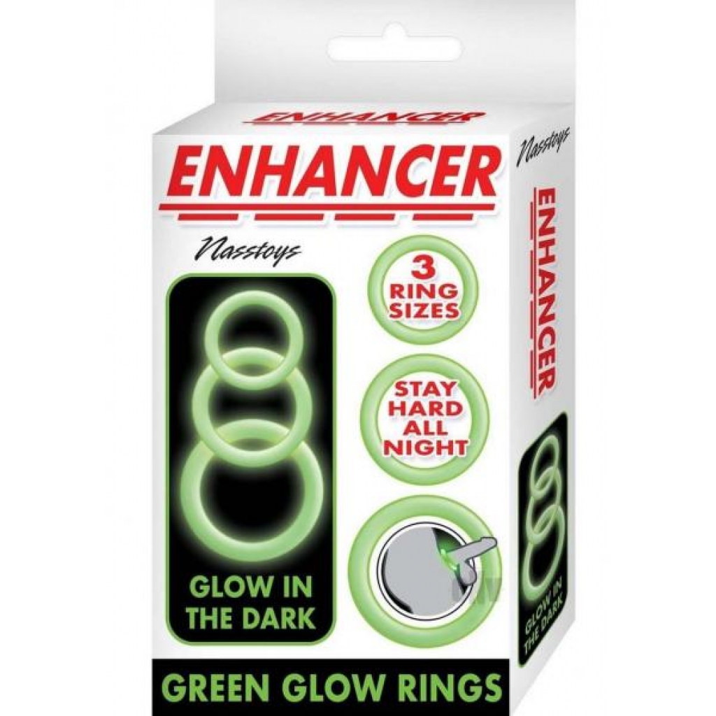 Enhancer Glow Rings Green - Cock Ring Trios