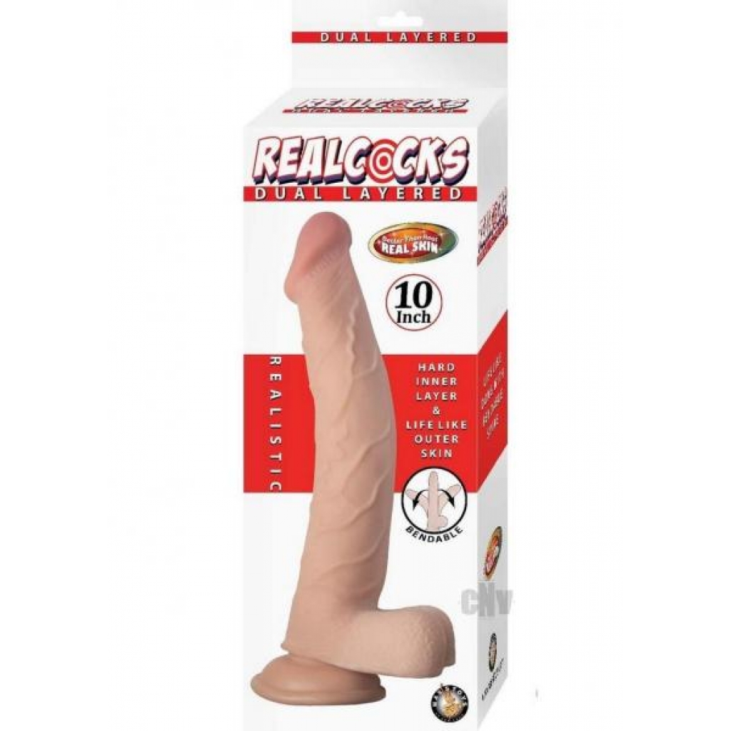 Realcocks Dual Layered 10 White - Huge Dildos