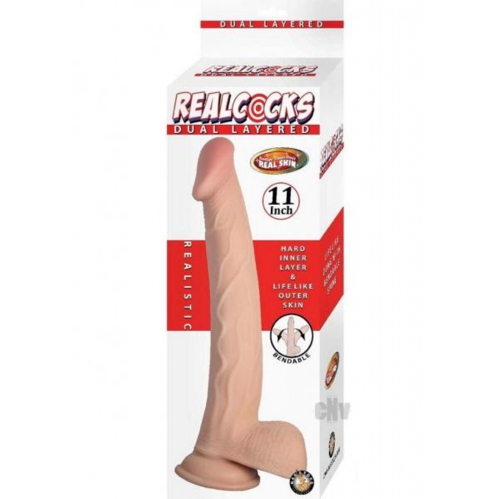 Realcocks Dual Layered 11 White - Huge Dildos