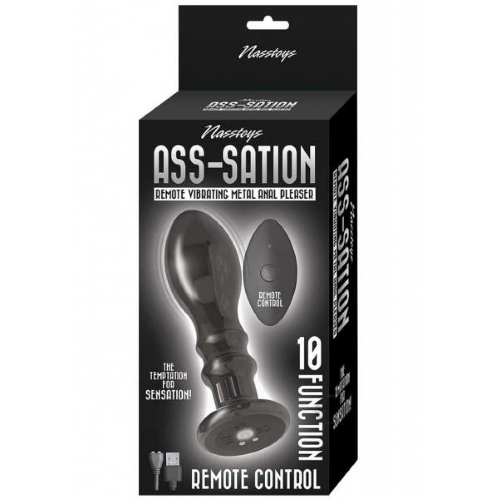 Ass-sation Remote Control Metal Anal Pleaser - Black