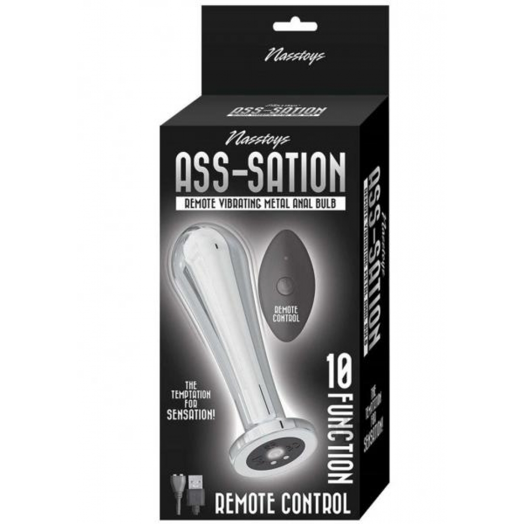 Ass-Sation Remote Control Vibrating Metal Bulb Plug