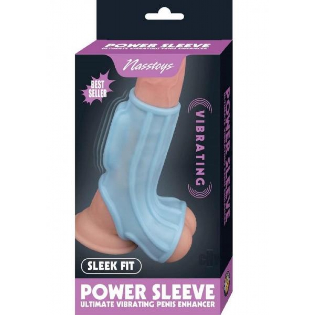 Vibrating Power Sleeve Sleek Fit Blu - Penis Sleeves & Enhancers