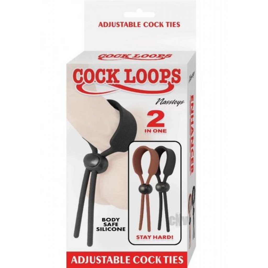 Cock Loops Brown/black - Adjustable & Versatile Penis Rings