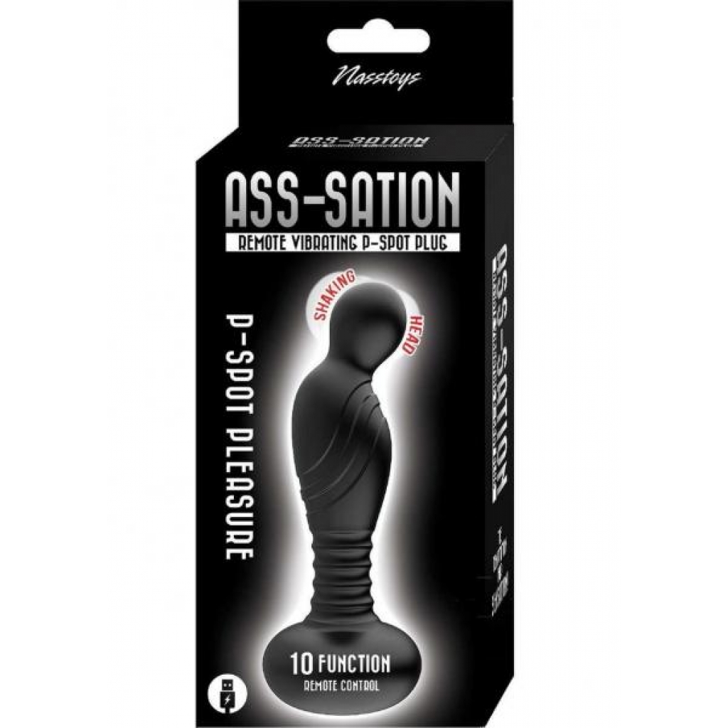 Ass-sation Remote Pspot Plug Blk - Anal Plugs