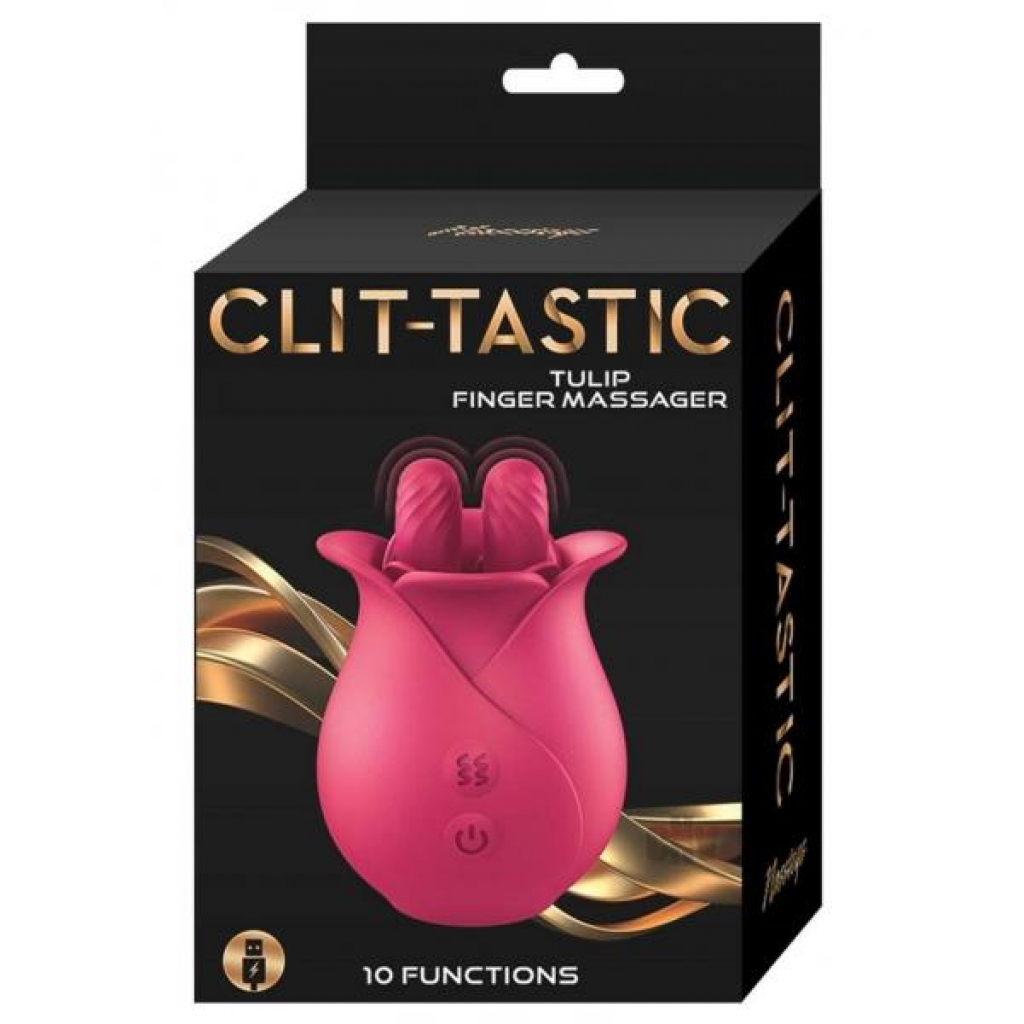 Clit Tastic Tulip Finger Massager Red - Clit Cuddlers