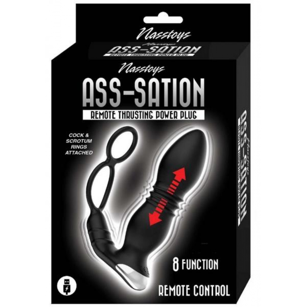 Ass-sation Remote Thrust Power Plug Blk - Prostate Massagers