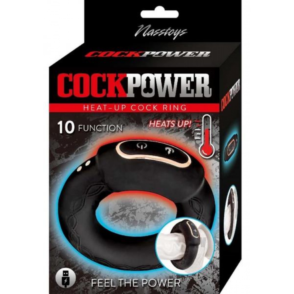 Cockpower Heat Up Cock Ring Blk - Stimulating Penis Rings