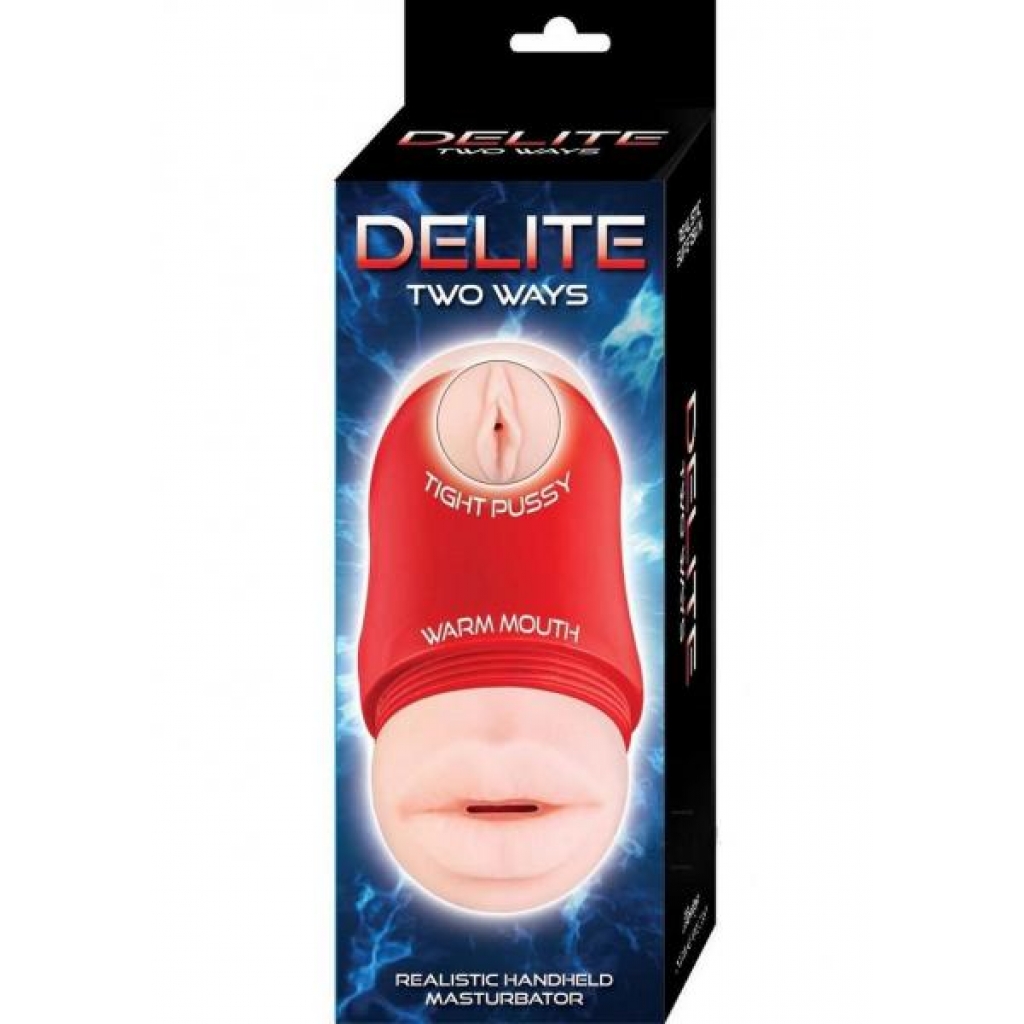 Delite Two Ways Mouth Vagina Vanilla - Blow Job Masturbators