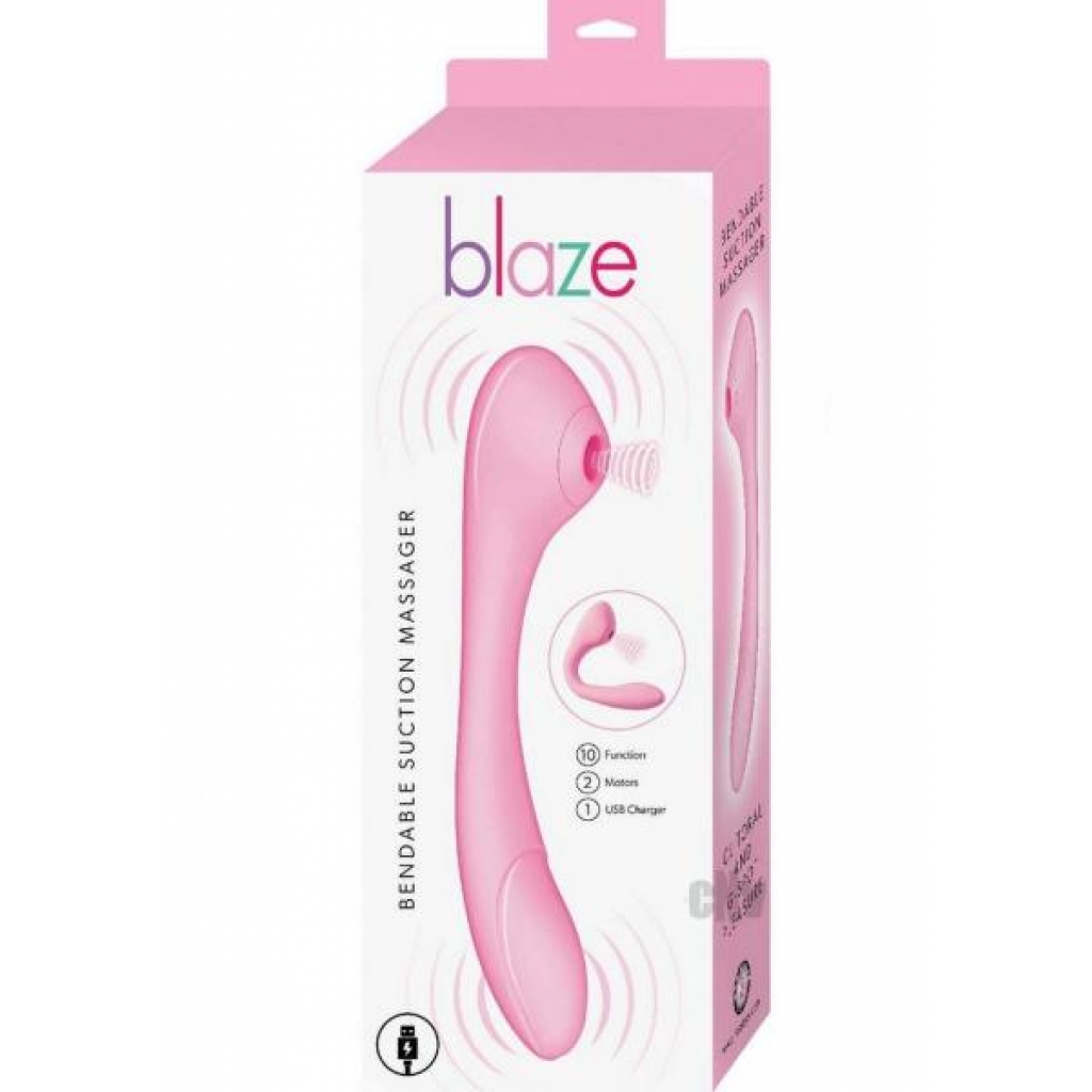 Blaze Bendable Suction Massager Pnk - Clit Suckers & Oral Suction