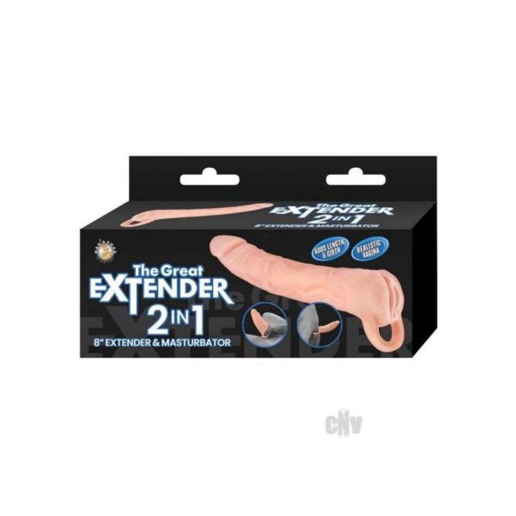 Great Extender 2 In 1 8 White - Penis Sleeves & Enhancers