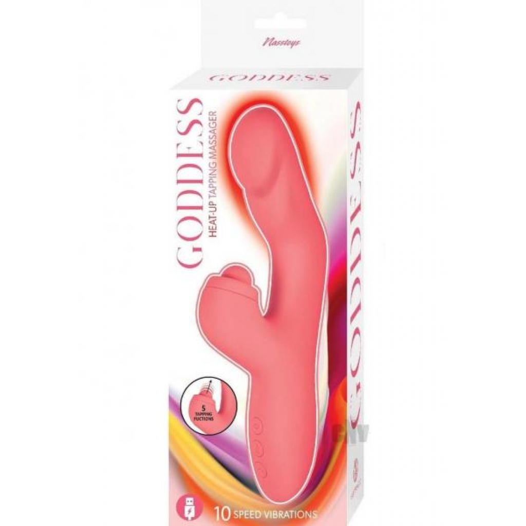 Goddess Heat Up Tapping Massager Coral - Rabbit Vibrators