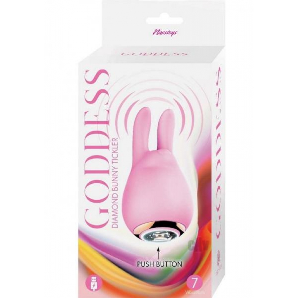 Goddess Diamond Bunny Tickler Pink - Clit Cuddlers