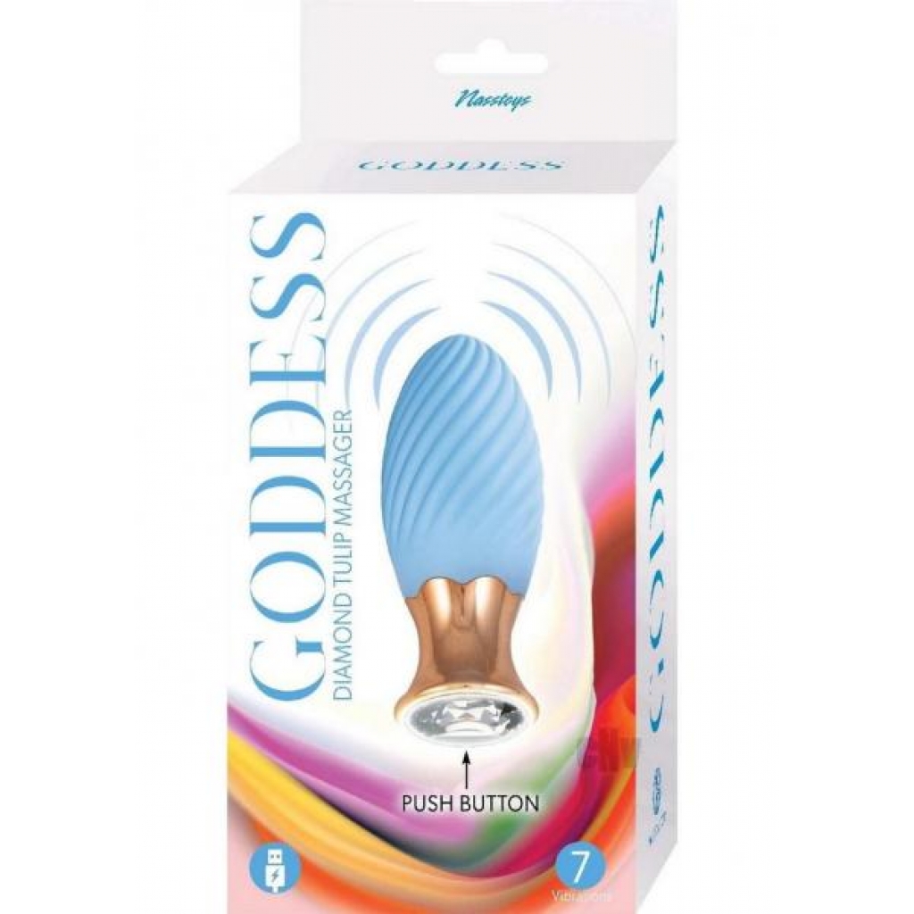 Goddess Diamond Tulip Massager Blue - Palm Size Massagers