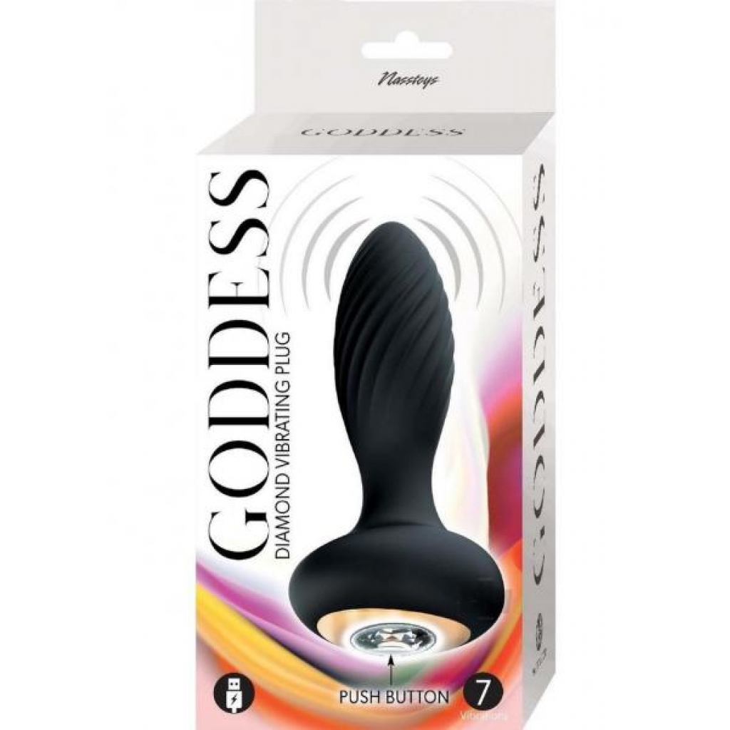 Goddess Diamond Vibrating Plug Black - Anal Plugs