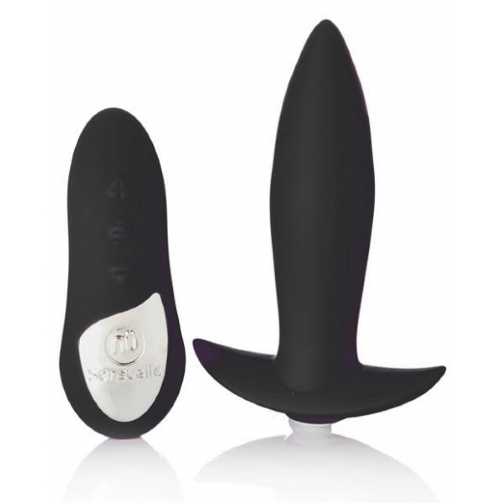 Sensuelle Remote Control Rechargeable Mini Plug Black - Anal Plugs