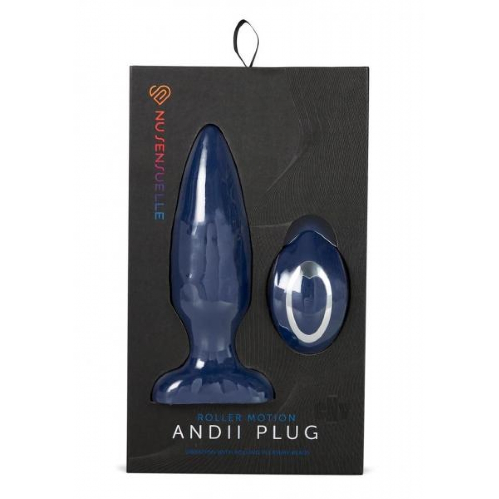 Sensuelle Andii Plug W/roller  Navy Blue - Anal Plugs